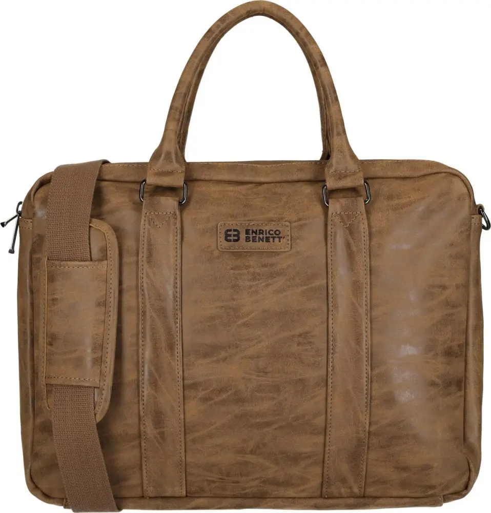 Aktovka Enrico Benetti Rotterdam laptop bag 15 inch 66691-010 světle hnědá
