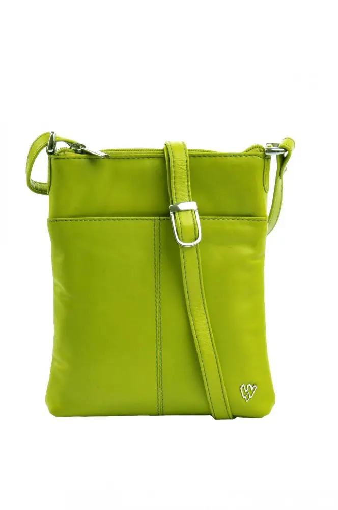 Malá kožená crossbody kabelka 212-3013 - zelená