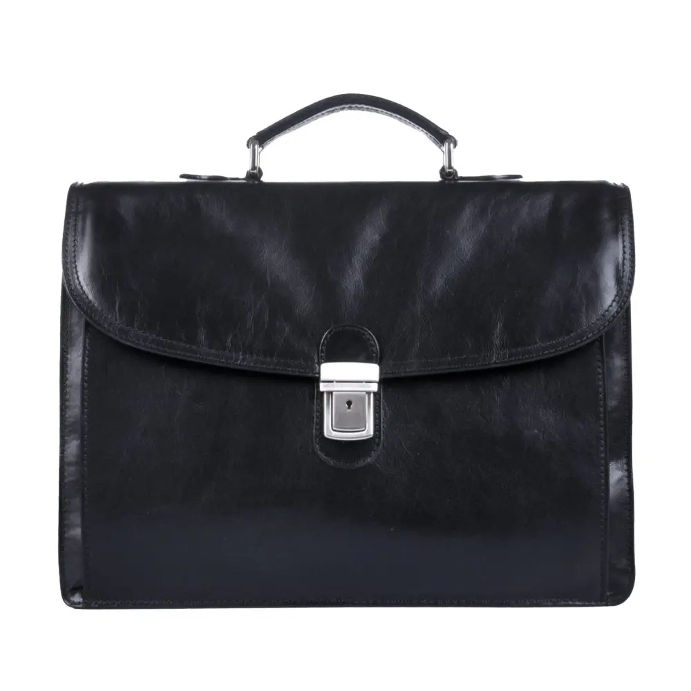 Giglio leather kožená aktovka 1050 černá stříbrné kování