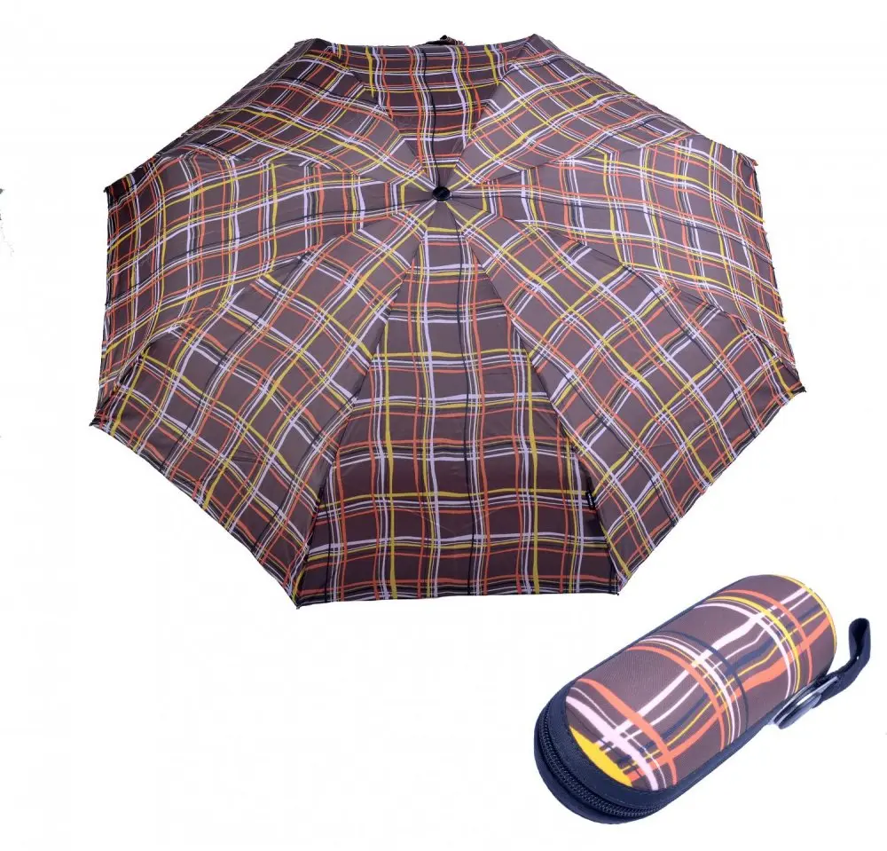 X1 - extra malý skládací deštník s pouzdrem ice cubes brown 898116322