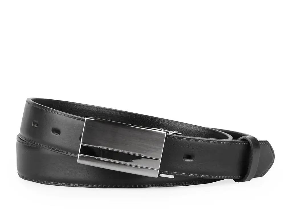Penny Belts Pánský černý kožený pásek do kalhot společenský 30-020-1PS-60
