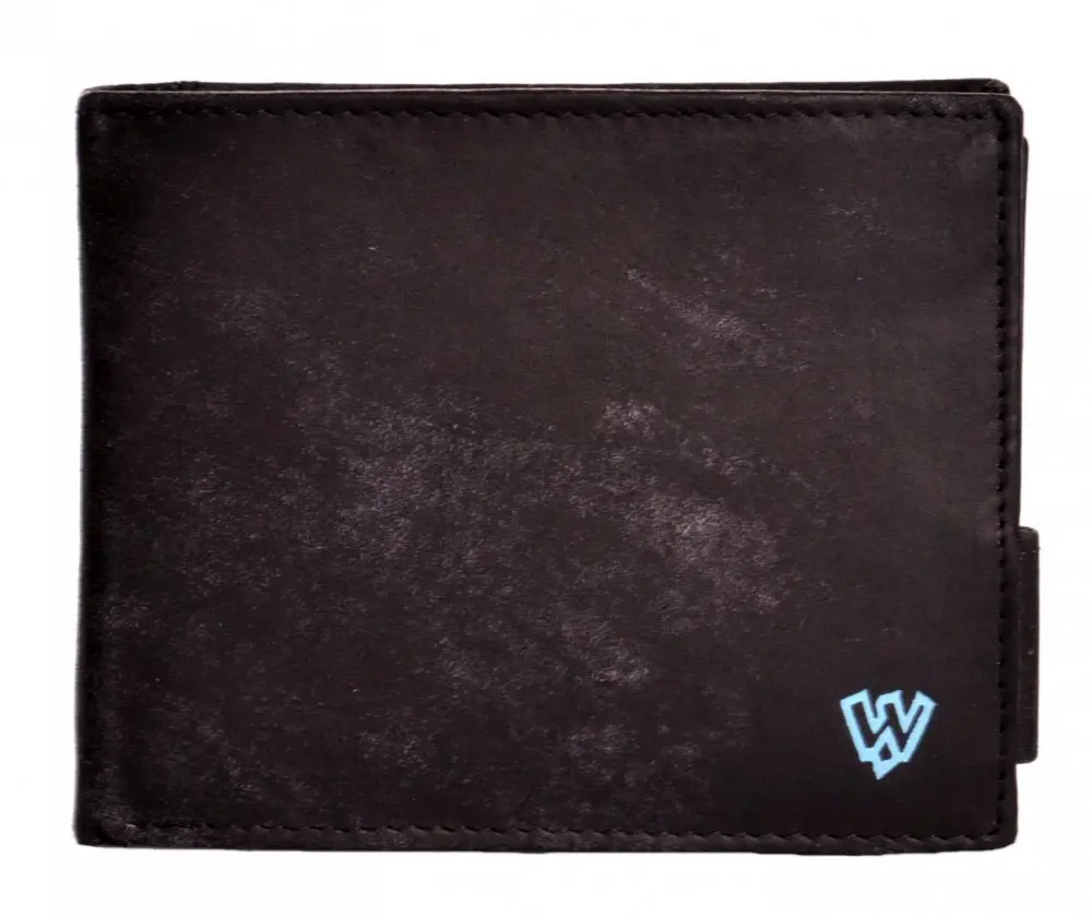 Arwel pánská kožená peněženka 513-4241 jeans black - modré logo