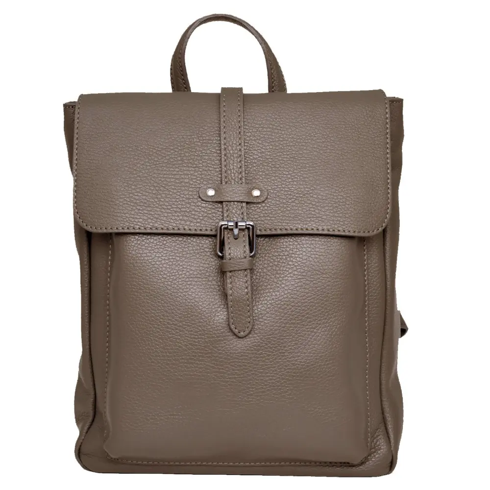 MaxFly Kožený batoh dámský 6007 světle hnědý - taupe