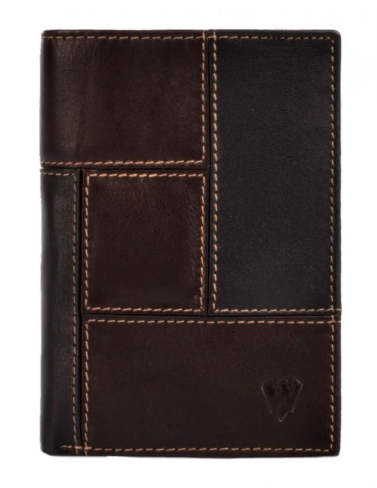 Kožené pouzdro na doklady nebo peněženka bez drobných 513-2220A black/brown