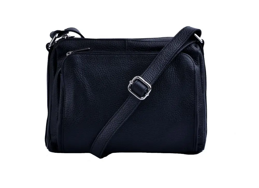 MaxFly kožená crossbody kabelka 5542 černá
