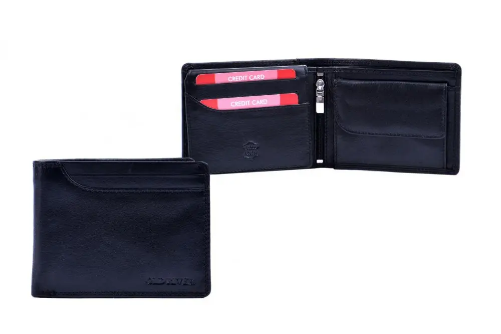 Peněženka kožená 76509 černá RFID