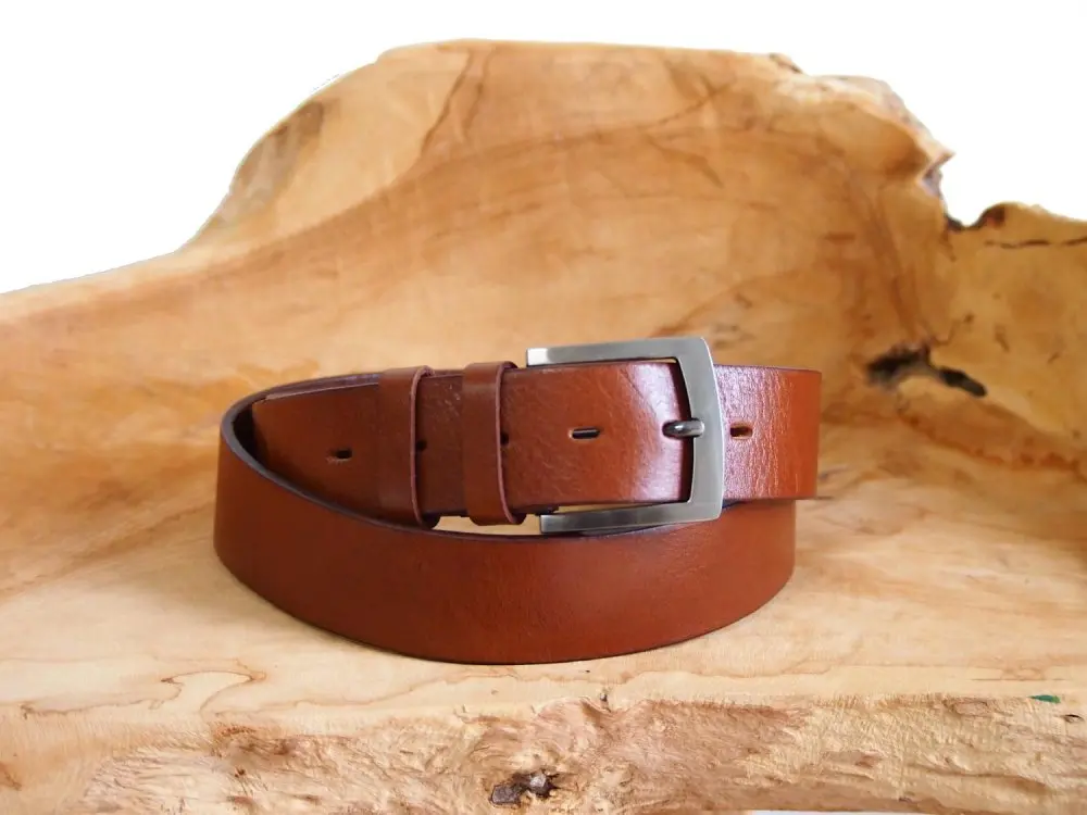 Penny Belts Pánský kožený opasek 25-48 světle hnědý 105 cm 105 cm