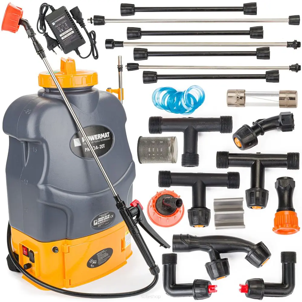 Akumulátorový zádový postřikovač POWERMAT PM-OA-20T, 20 l