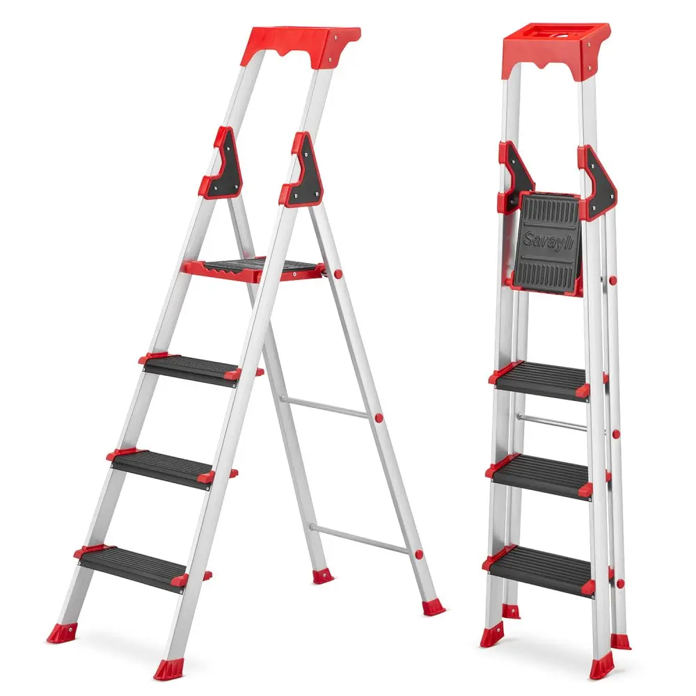 Skladové profesionální schůdky HIGHER S-1303, 3+1, pracovní výška 305 cm