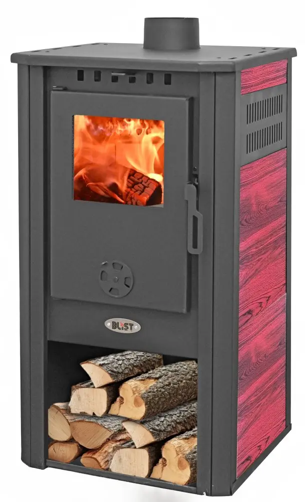Krbová kamna BLIST Atene S Ceramic, 7,5 kW, červená