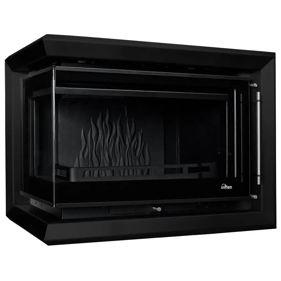 Dekorativní rám Uniflam 850 Prestige s bočním prosklením černý mat