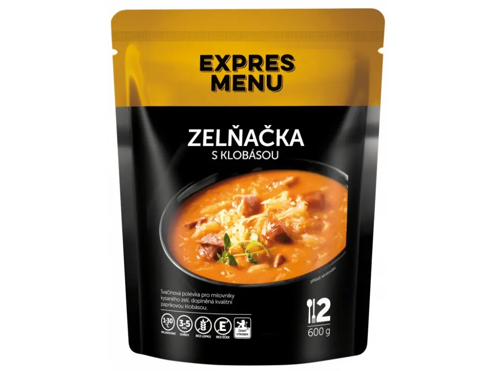 Zelná polévka s klobásou EXPRES MENU (2 porce)