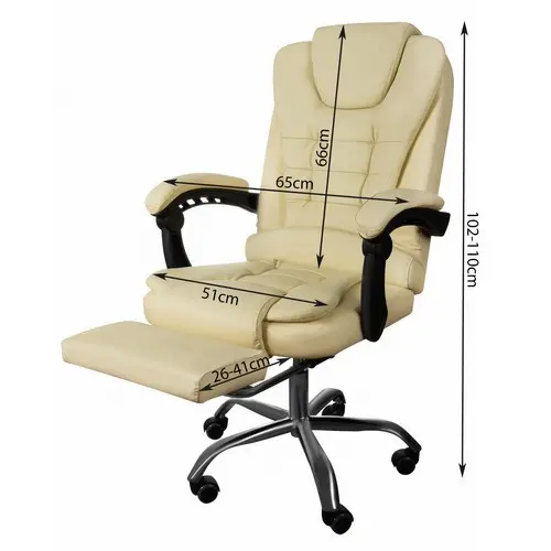 Kancelářská židle s podnožkou MALATEC 23287, béžová