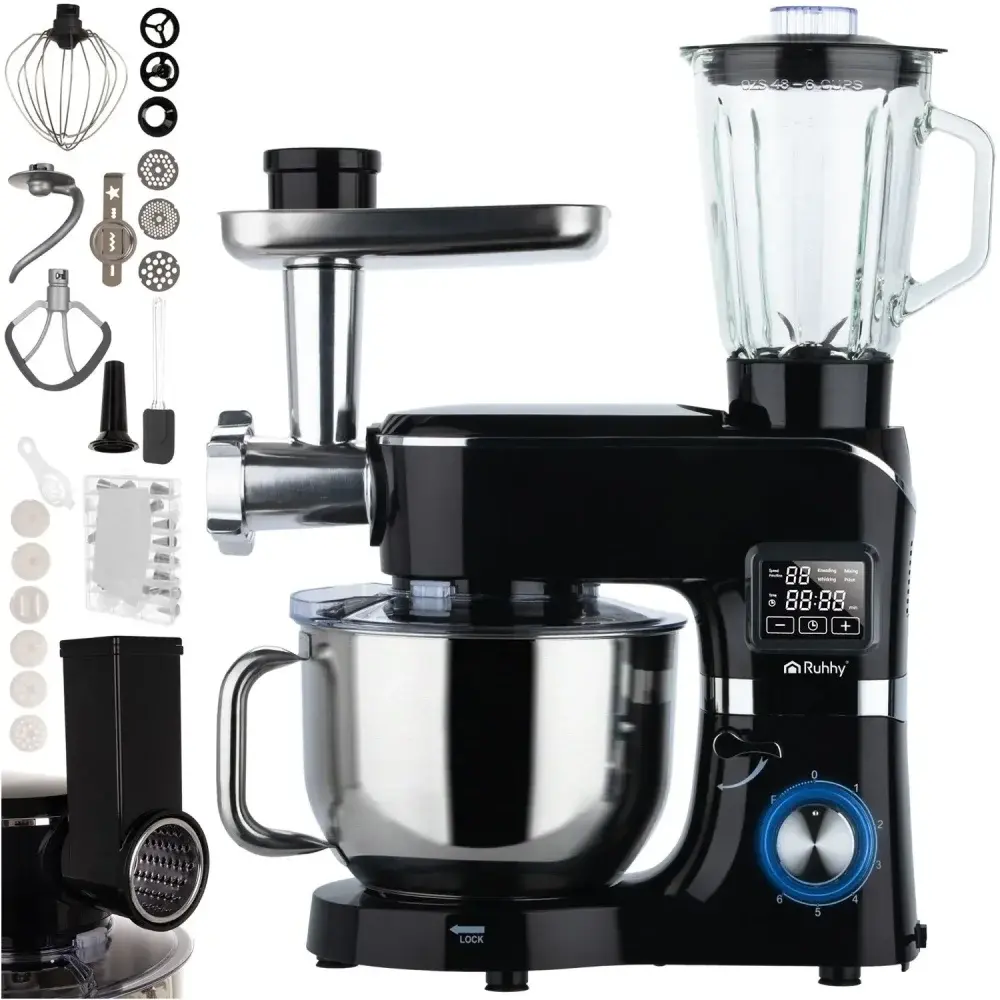 Kuchyňský robot s vyhřívanou mísou a mixérem Ruhhy 25728, 2000 W, mísa 6,2 l