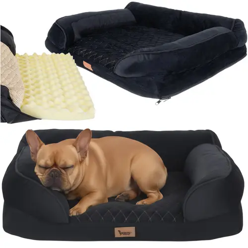 Ergonomický pelíšek pro domácí mazlíčky Purlov 26914, S, 65 × 55 cm, černý