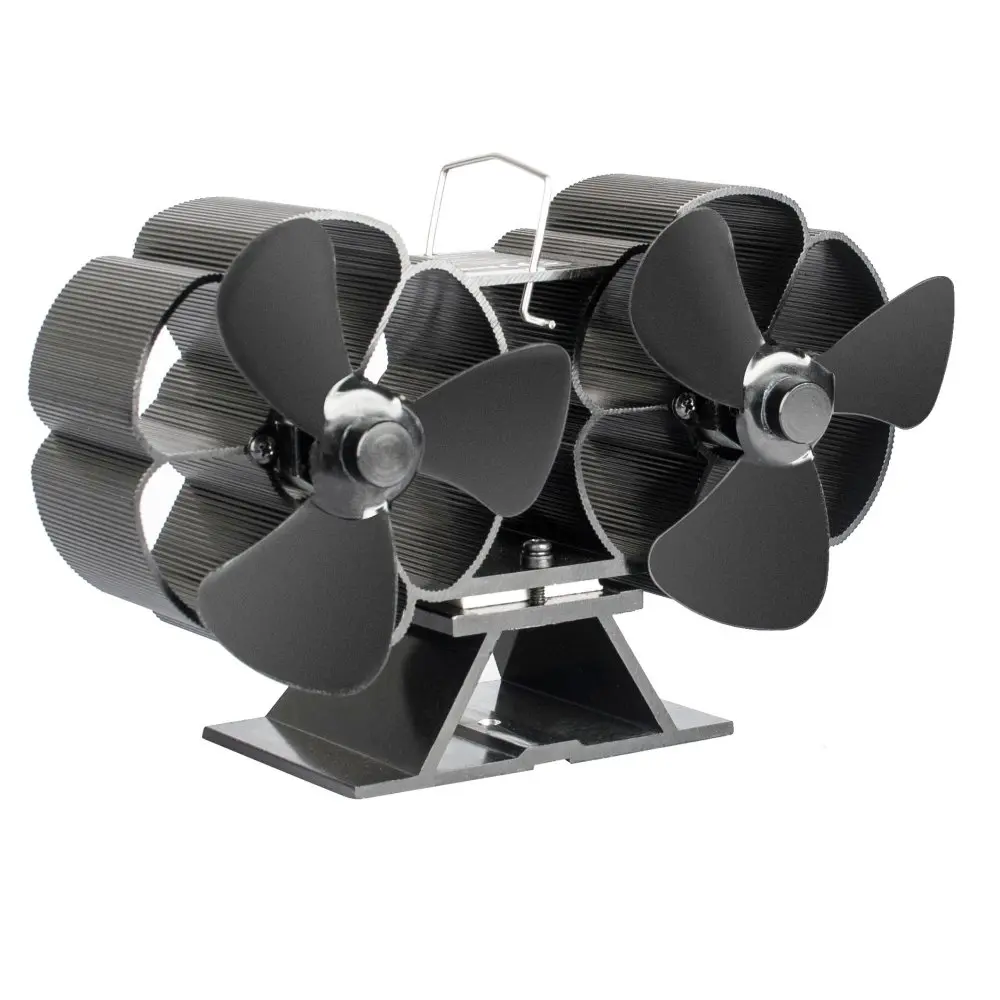 Ventilátor na kamna FLAMINGO dvouhlavý, černý FLHSF17-270