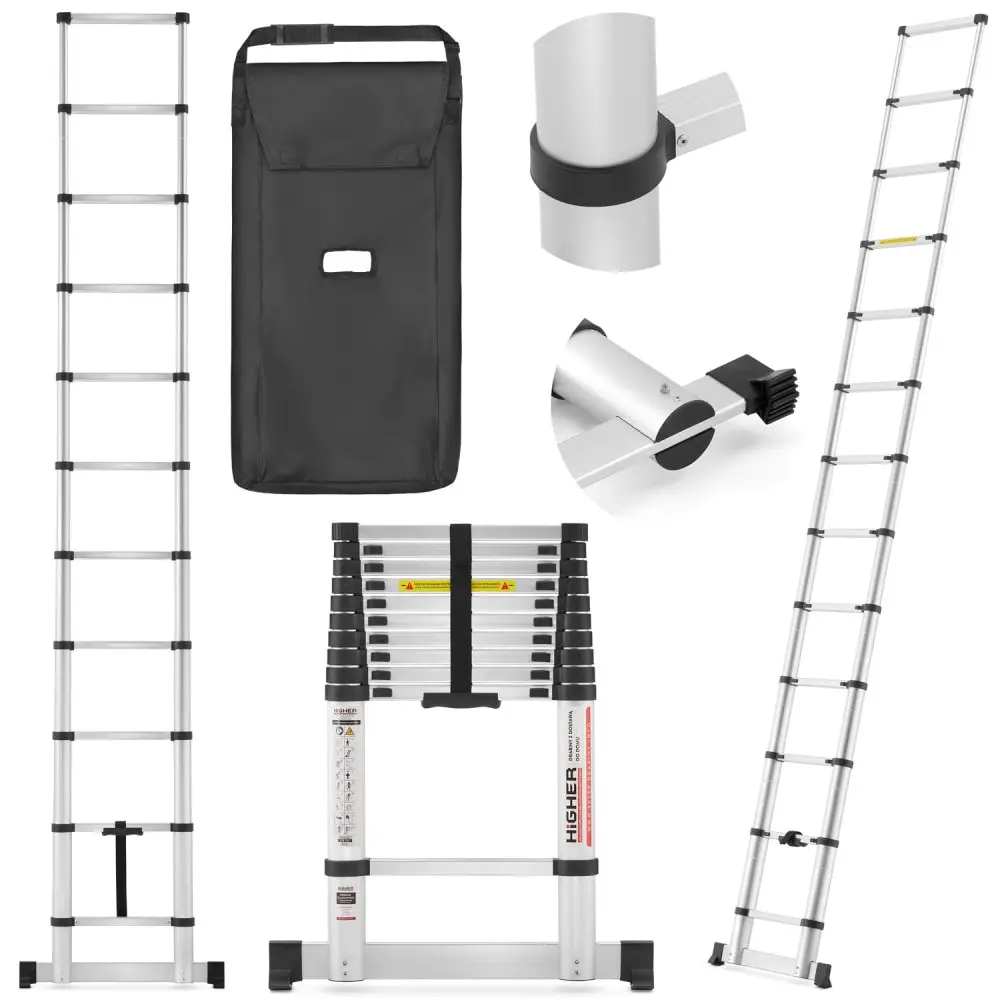 Teleskopický žebřík HIGHER ML-1038P, 1x13, délka 380 cm