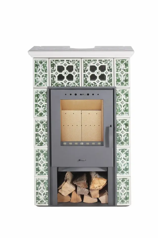 Kachlová kamna FLAMA GRANDE I EKO dvoubarevná, 5,8 kW, hnědá
