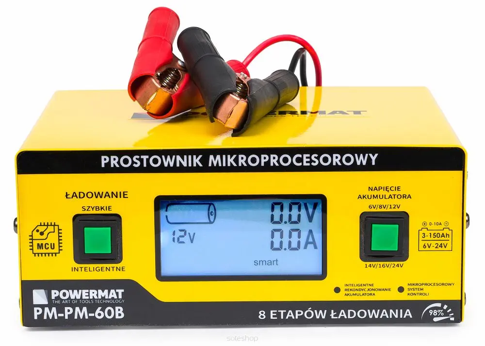 Mikroprocesorová nabíječka baterií POWERMAT PM-PM-60B, 12/24V