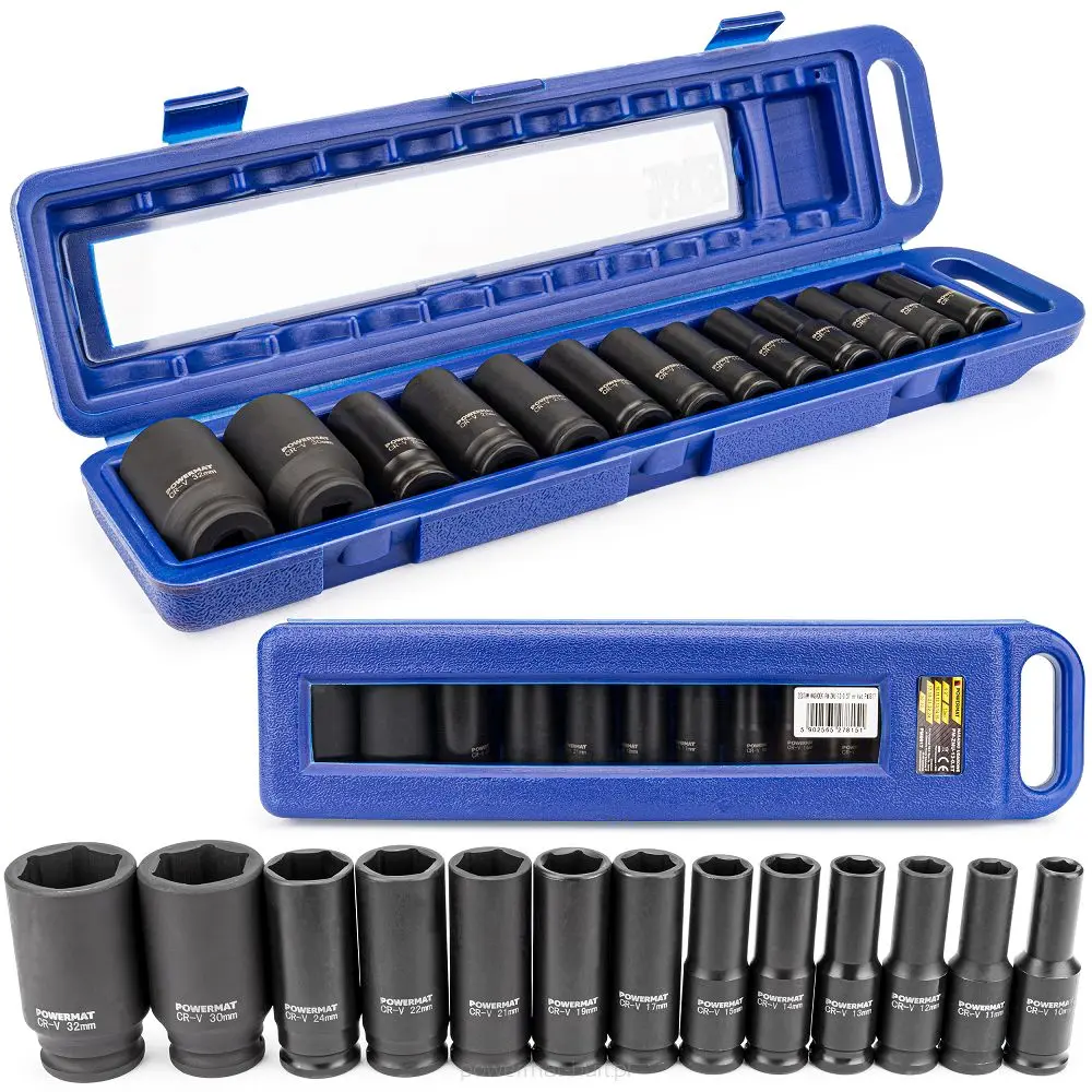 Sada rázových nástrčných klíčů POWERMAT PM-ZNU-13-0.5T, 10–32 mm, 1/2"