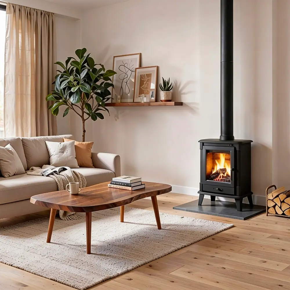 Krbová kamna NORDflam ERINO, 7 kW, černá