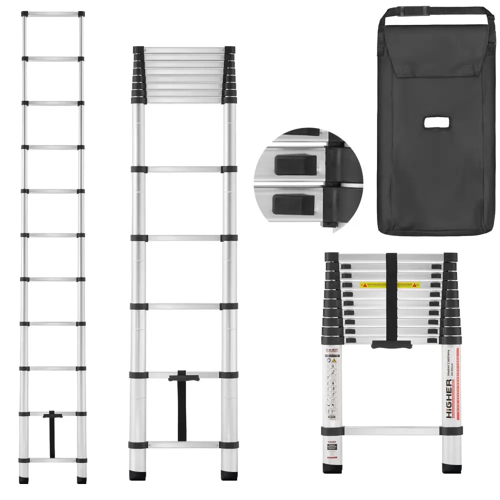 Teleskopický žebřík HIGHER ML-1026P, 1x9, délka 260 cm