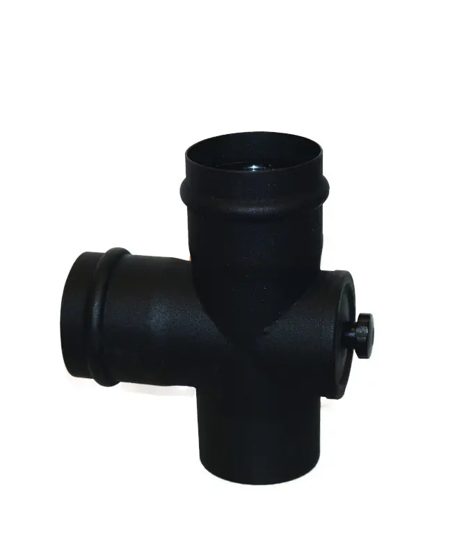 T-kus s revizním otvorem pro peletová kamna PRODMAX 80 mm, 90°, 1,2 mm