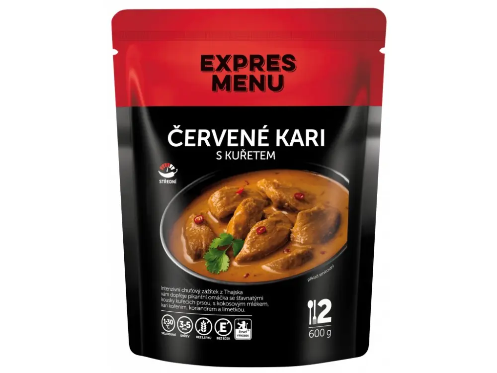 Červené kari s kuřetem EXPRES MENU, 2 porce, 600 g