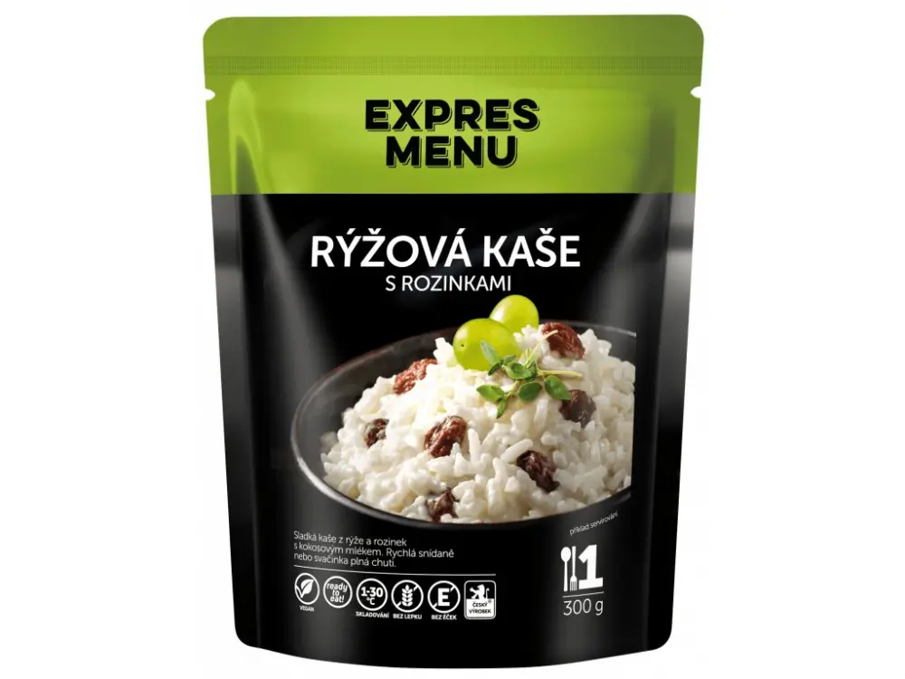 Rýžová kaše s rozinkami Expres Menu, 1 porce, 300 g