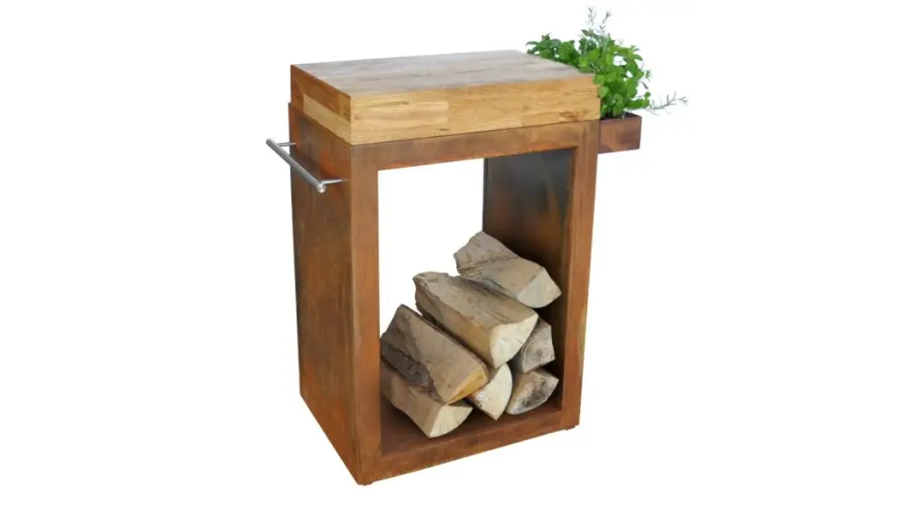 Stůl ARTISS Corten malý, 60 x 45 x 91 cm, dřevo