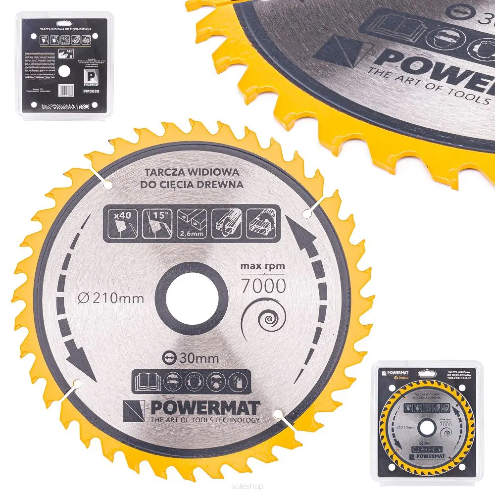 Pilový kotouč na dřevo POWERMAT TDD-210x30x40Z, 210 × 30 mm, 40 Z