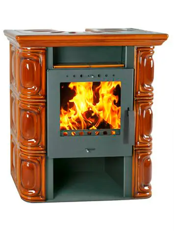 Kachlová kamna FLAMA ALEA ECO, 6 kW, medová