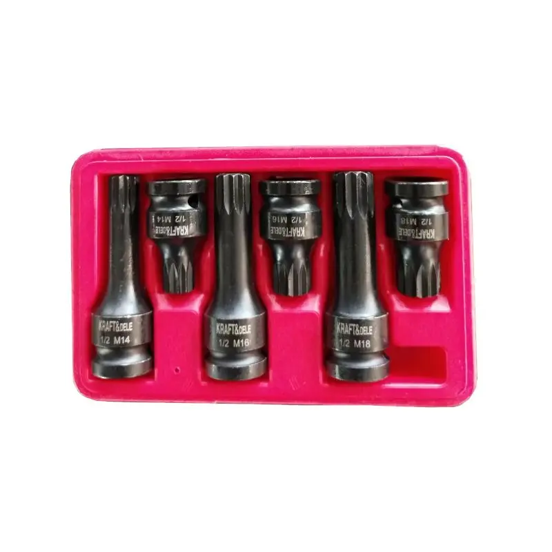 Sada rázových hlavic KRAFT&DELE KD11761, 1/2", 6 ks