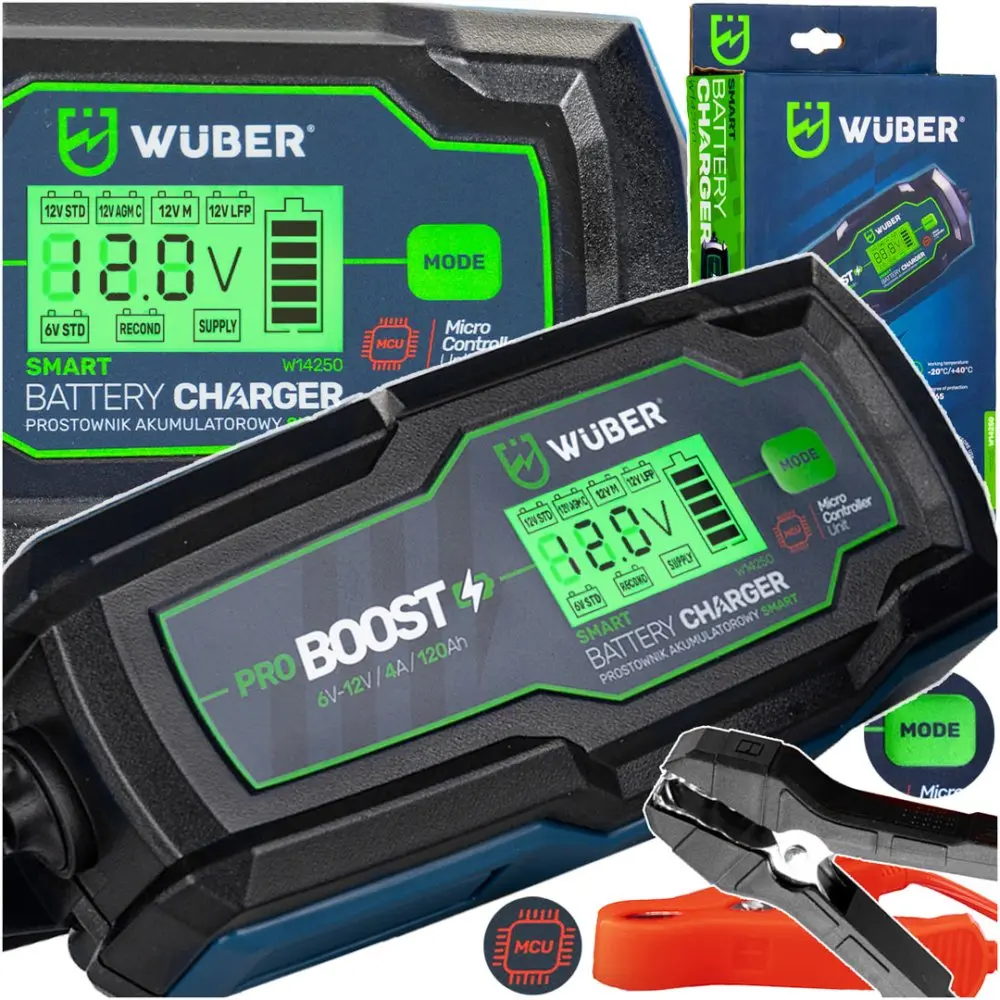 Mikroprocesorová nabíječka baterií WUBER W14250, 6-12V, 4A