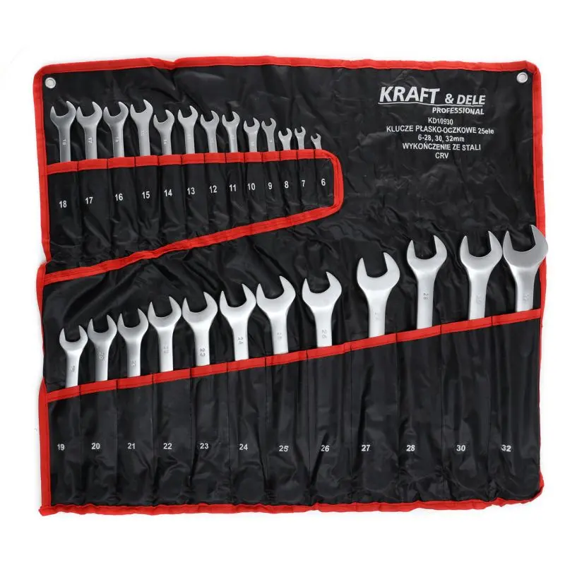 Klíče očkoploché Kraft&Dele KD10930, 25 ks, 6–32 mm