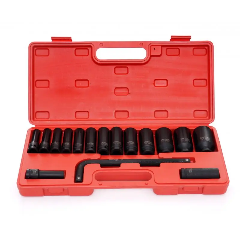 Sada nástrčných rázových hlavic Kraft&Dele KD11755, 1/2", 10–32 mm, 16 ks