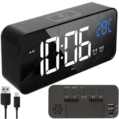 LED hodiny s budíkem IZOXIS 24736