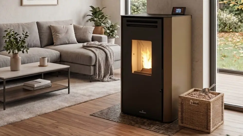 Peletová kamna BRONPI TINA, 6,3 kW, moka
