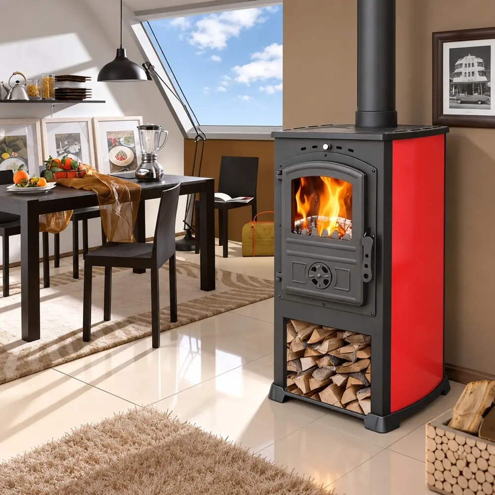 Krbová kamna BLIST MODENA, 7,4 kW, červená