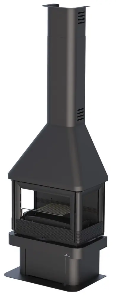 Krbová kamna BRONPI LISBOA-3C VISION s bočním prosklením, 12 kW, černá