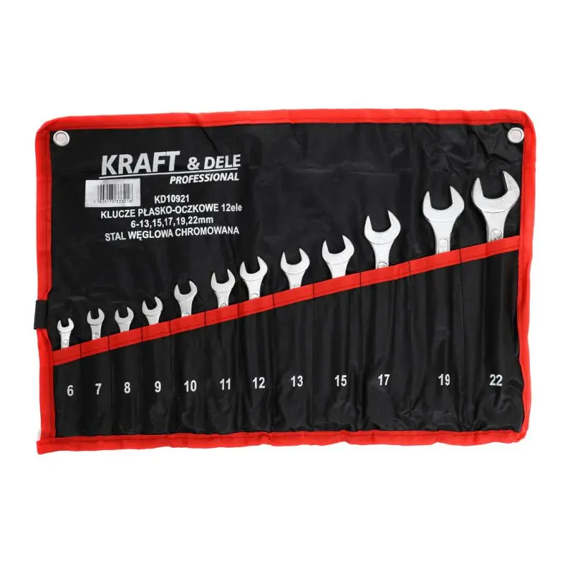 Klíče očkoploché Kraft&Dele KD10921, 12 ks