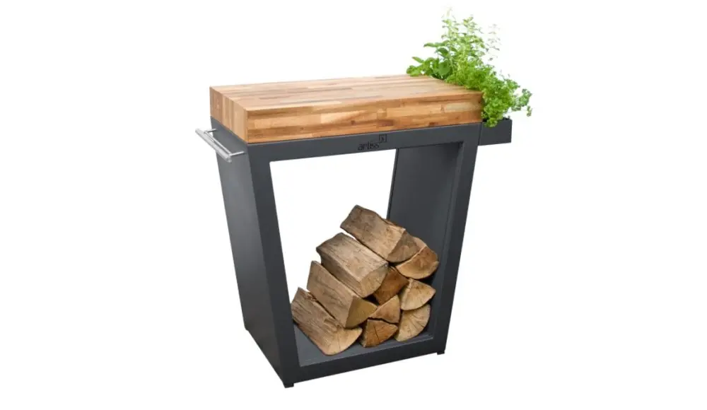 Stůl ARTISS Corten velký zkosený, 80 x 45 x 91 cm, dřevo