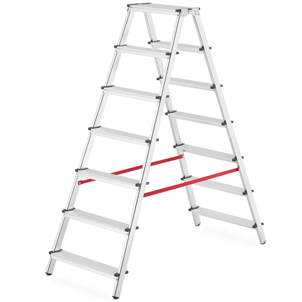 Dvoustranný žebřík hliníkový HIGHER DD7, 2x7, pracovní výška 350 cm