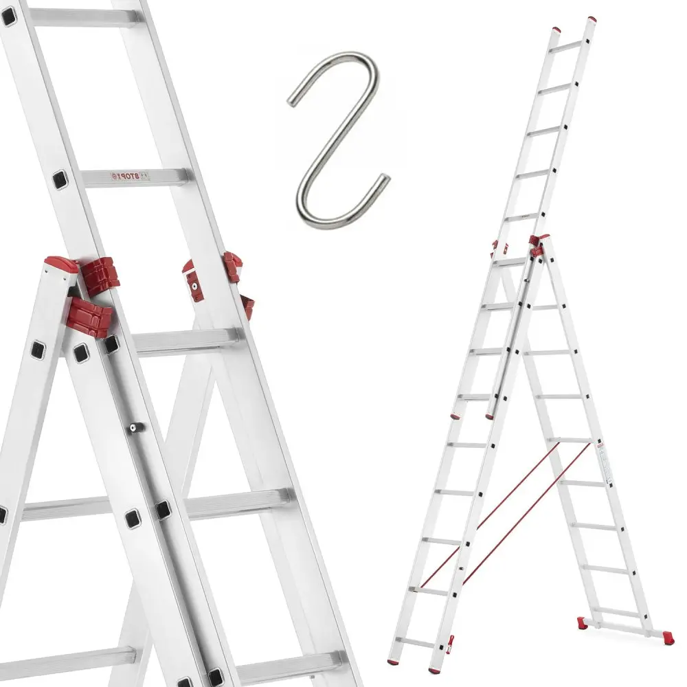 Univerzální hliníkový žebřík HIGHER I-6609, 3x9, pracovní výška 700 cm