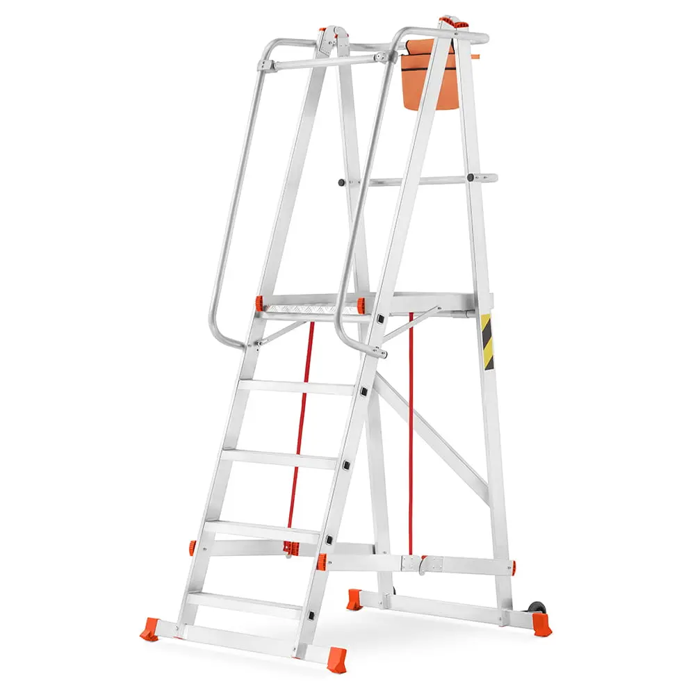 Hliníkový skladový žebřík Higher 81PRO S-8104, 5 stupňů
