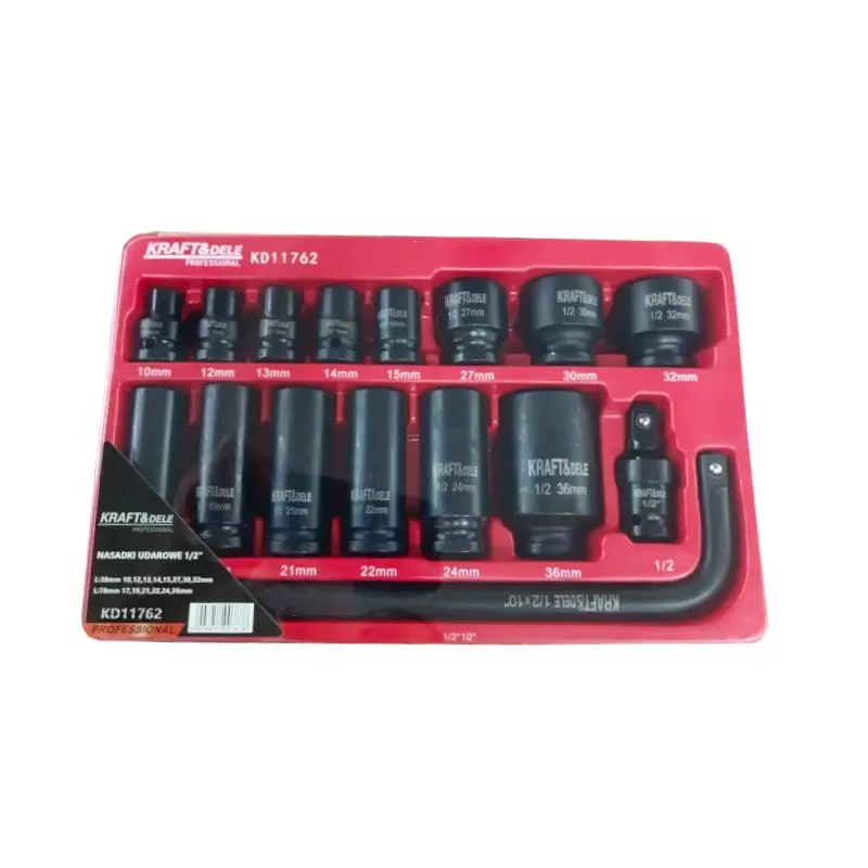 Rázové hlavice, Kraft&Dele, KD11762, 1/2", 16 ks