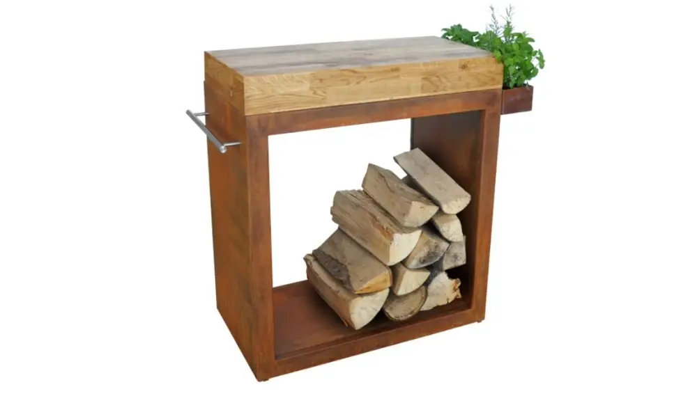 Stůl ARTISS Corten velký, 80 x 45 x 91 cm, dřevo