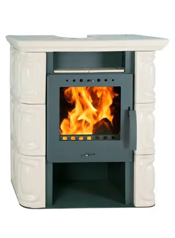 Kachlová kamna FLAMA ALEA ECO, 6 kW, slonová kost