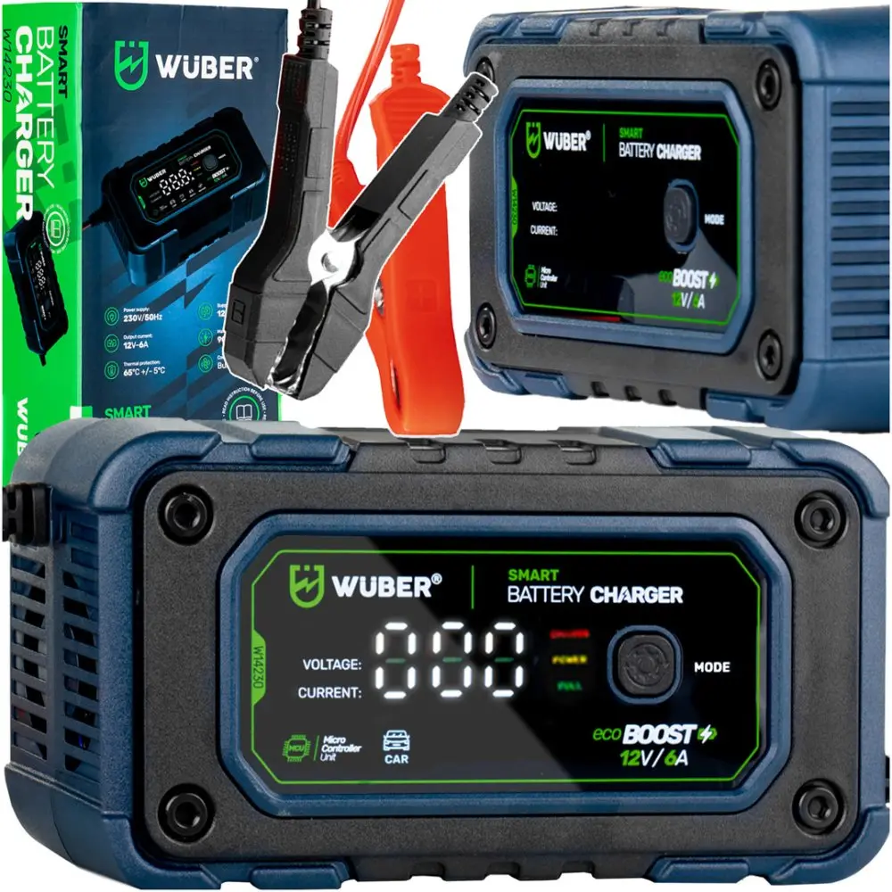 Mikroprocesorová nabíječka baterií WUBER W14230, 12V, 6A
