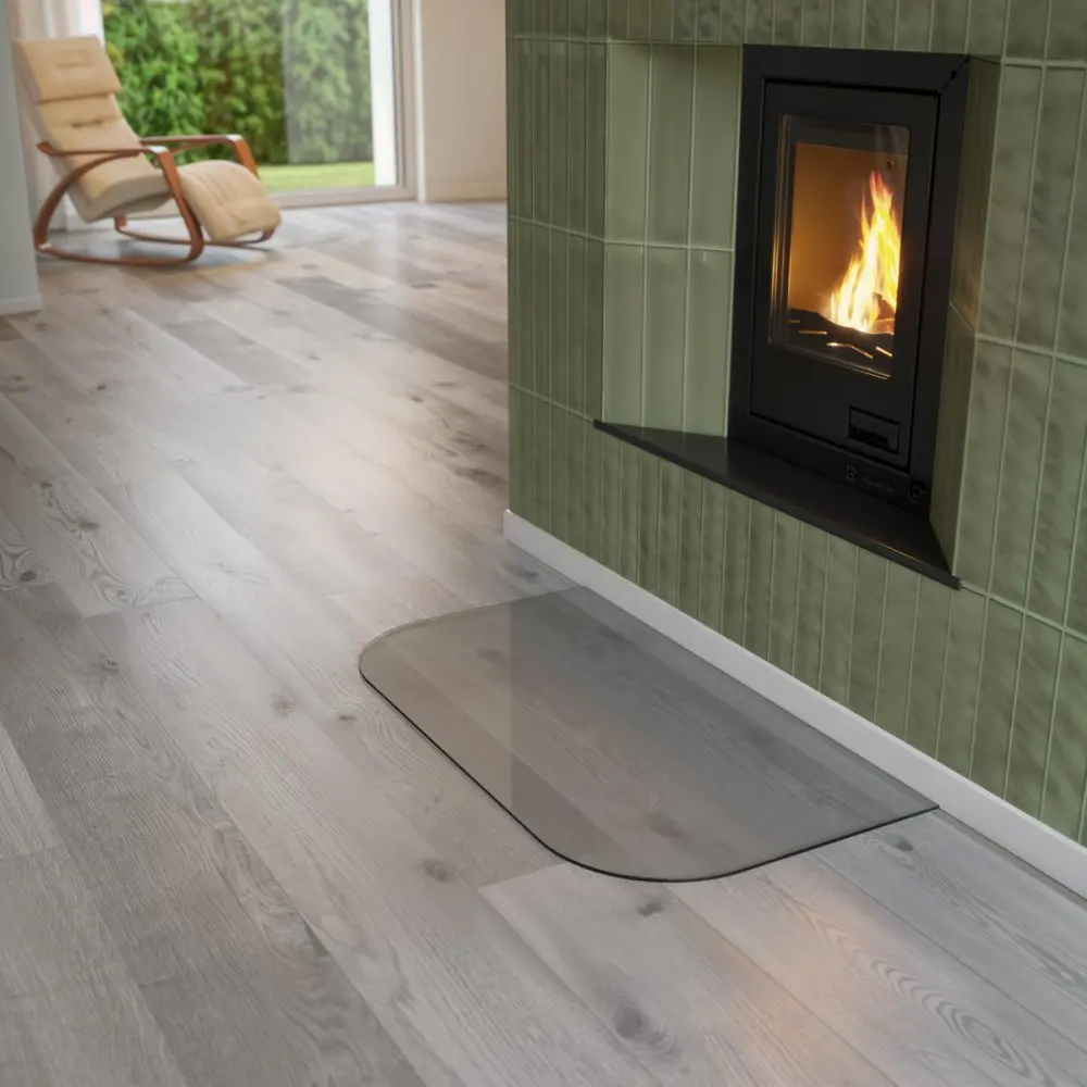 HS Flamingo sklo pod kamna - Oblouk 1000x550 mm / 2xR200 / 6 mm